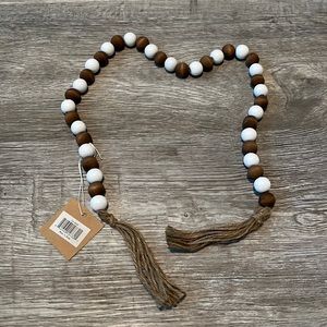 NWT Collins Brown/ White Bead Decor
